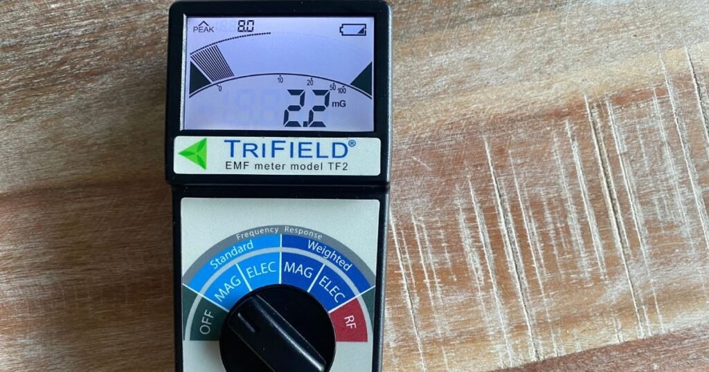 TriField TF2 taking a magnetic field reading during a home walkthrough